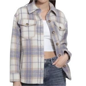 Avec Les Filles Plaid Flannel Jacket Shacket Large